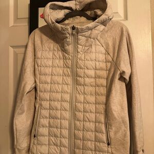 Cream Quilted Hooded Jacket